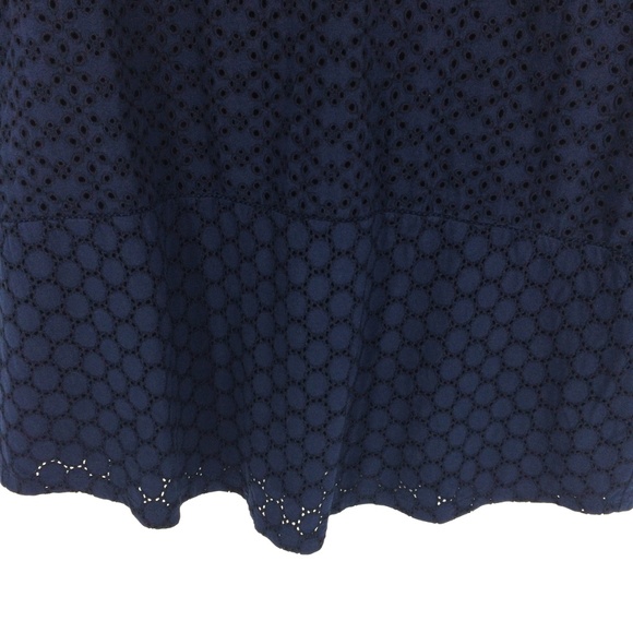 LAUREN RALPH LAUREN Navy Eyelet Short Sleeve Shirt - Picture 5 of 8